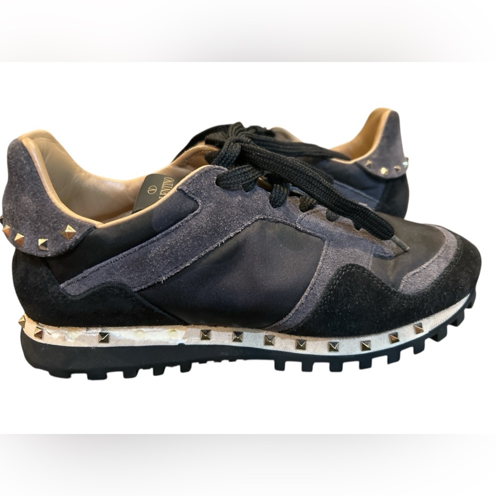 Valentino Garavani Black and Gray camouflage Athletic Shoes